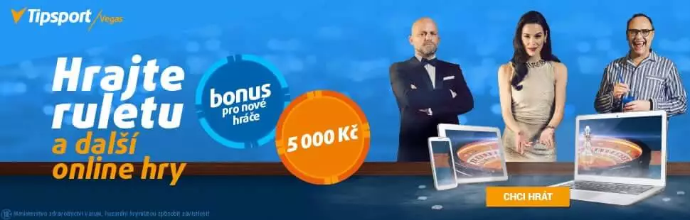 Tipsport Vegas - hrajte online casino s bonusm 5.000 czk