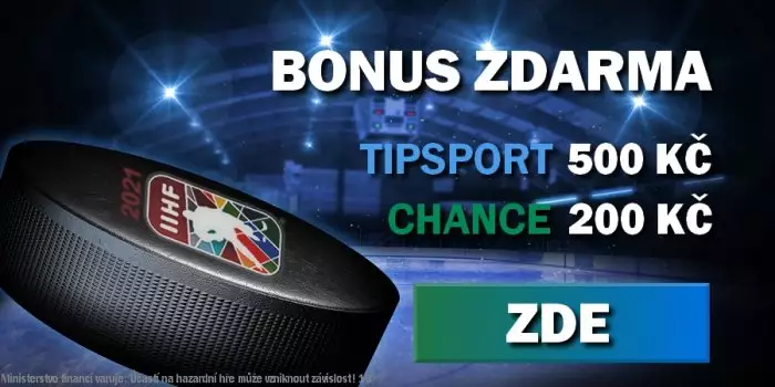 Tipsport a Chance bonus zdarma během MS v hokeji2021