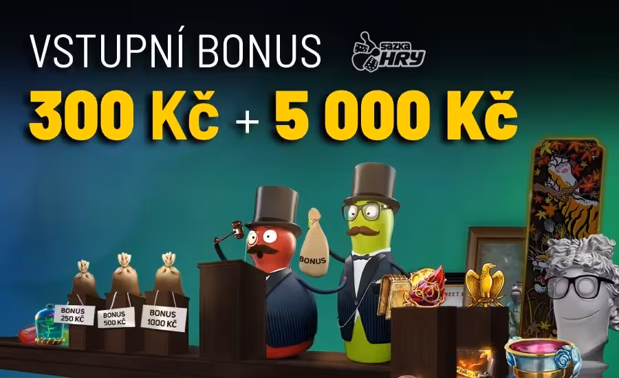 Sazka Hry casino bonusy 300 Kč + 5000 Kč za registraci pro nové hráče