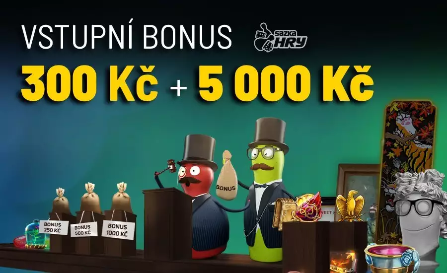 Sazka Hry casino bonusy 300 Kč + 5000 Kč za registraci pro nové hráče