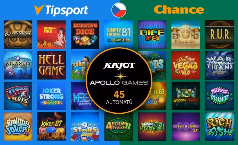45 nových Kajot + Apollo her v Chance a Tipsport kasinu