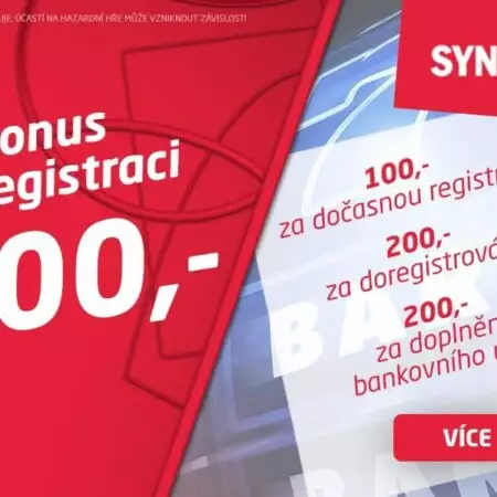 Synottip bonus za registraci 2023 – berte ZDARMA 500,-