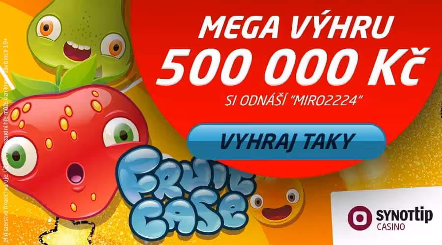 V SynotTIP casinu padla nejvyšší výhra – 500 000 Kč
