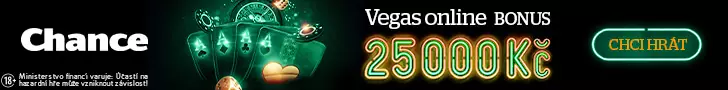 Chance Vegas vstupní casino bonus 25.000 Kč + 200 Kč
