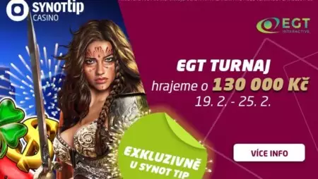 Synot TIP bonus – EGT casino turnaj o 130 000 Kč