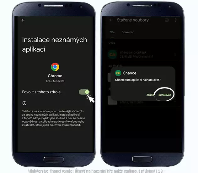 Chance aplikace instalace do Androidu