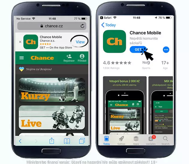 Chance aplikace pro iOS telefony