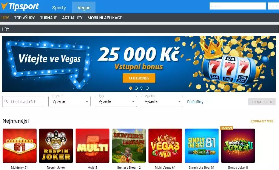 Tipsport.cz Vegas online casino 2023 – recenze a hodnocení