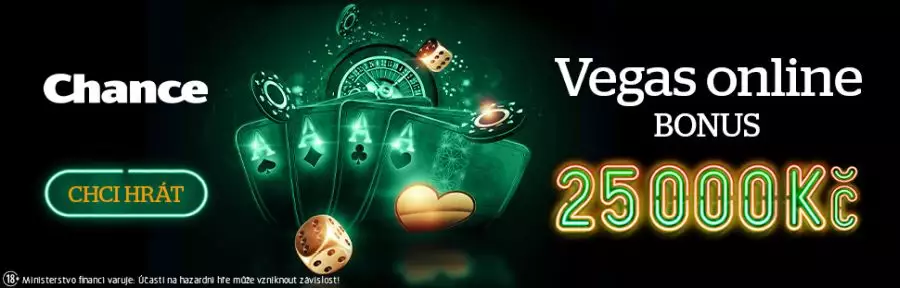 Bonus sambutan kasino Chance Vegas hingga 25.000 CZK