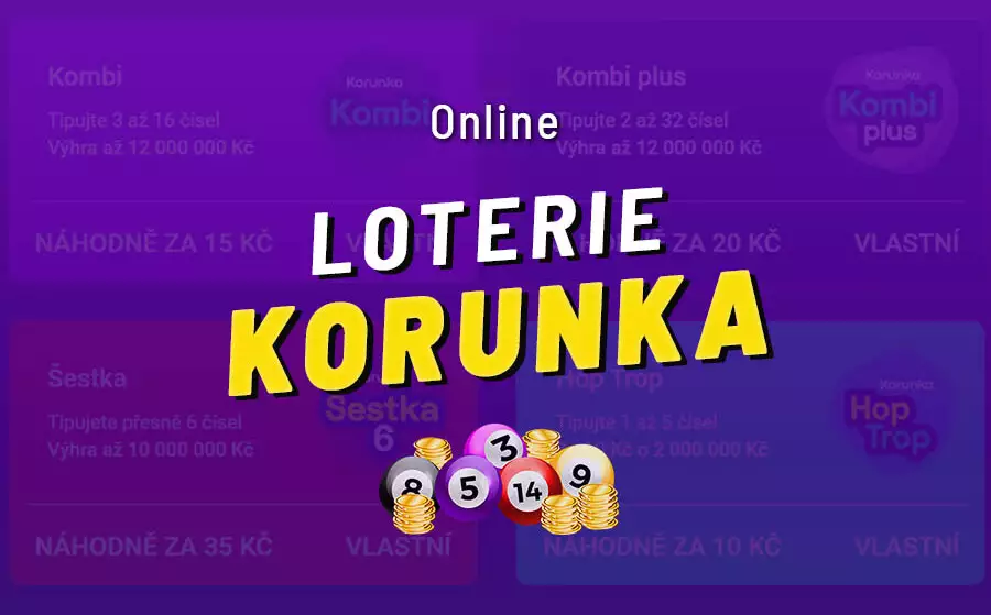 Korunka online loterie 2022 – Typy her, losování, výsledky a registrace