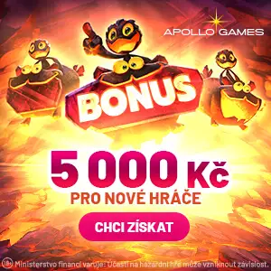 Apollo Games casino bonus 5.000 Kč za registraci