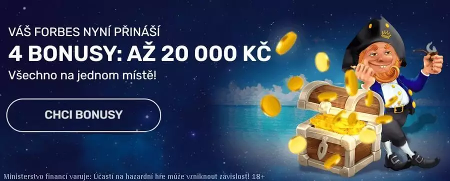Kode promo kasino Forbes untuk bonus masuk 20.000 CZK