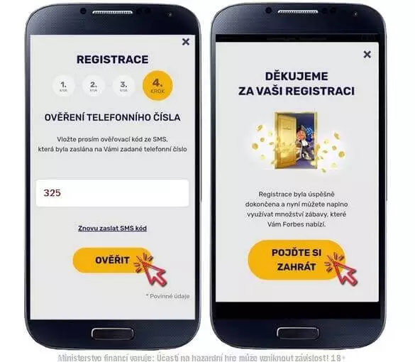 Forbes registrace ověření telefonu