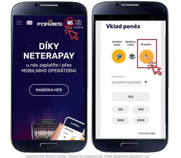 Forbes vklad SMS přes NeteraPay