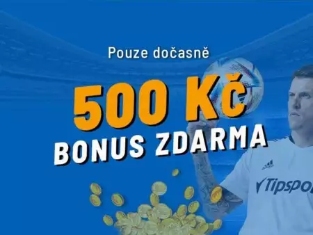 Tipsport bonus zdarma za registraci 500 Kč – Berte navýšený bonus bez nutnosti vkladu