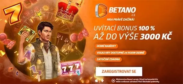 Bonus kasino Betano tanpa deposit 50 putaran dan 300 CZK gratis
