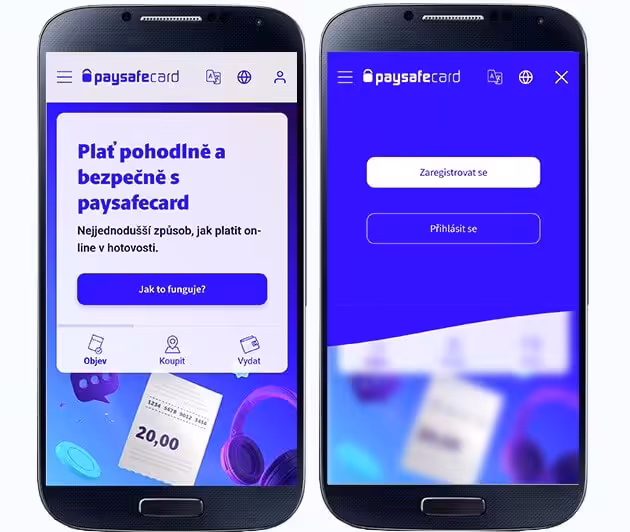 Registrovat se můžete přímo z vašeho telefonu Paysafecard casino účet přímo z vašeho mobilu