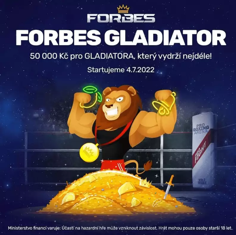 Forbes casino bonus 50 000 Kč v soutěži Gladiátor
