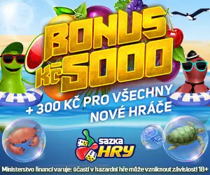 Sazka casino bonus 5000 Kč + 300 Kč pro nové hráče