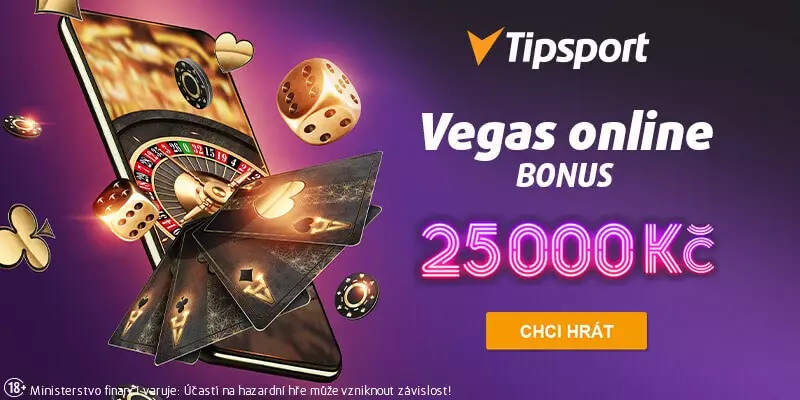 Český casino bonus v Tipsport 300 Kč+25 000 Kč