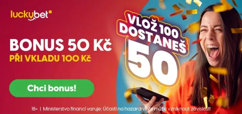 Luckybet casino bonus 50 Kč za vklad 100 Kč