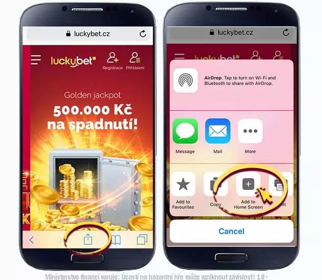 Aplikasi seluler Luckybet untuk iOS