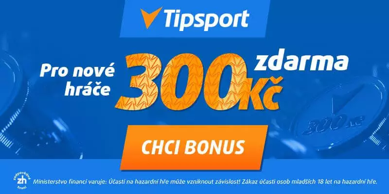 Bonus Tipsport CZK 260 untuk pendaftaran