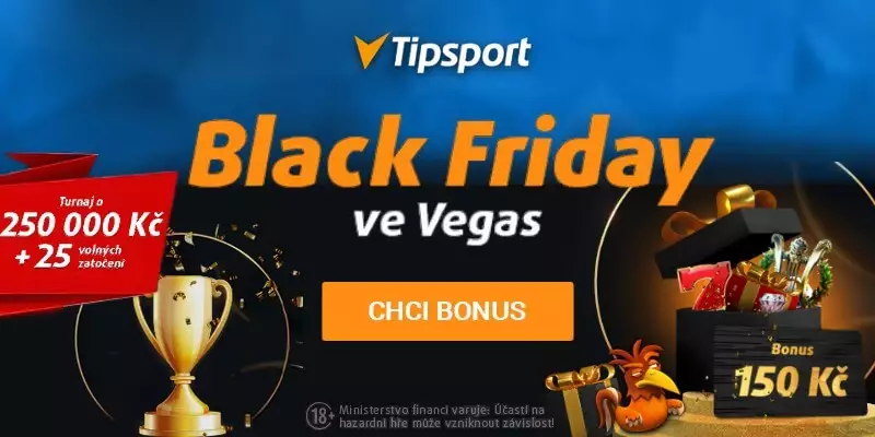 Tipsport Black Friday casino bonus zdarma