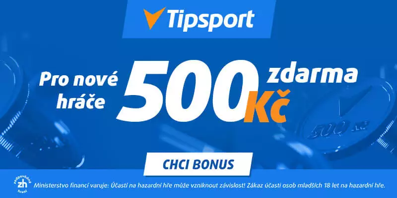Metode pembayaran Tipsport dengan bonus CZK 500