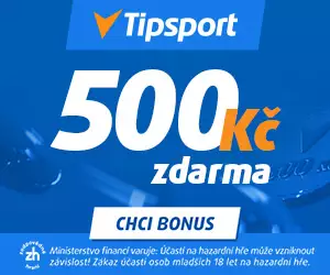 Tipsport bonus za registraci 500 Kč zdarma