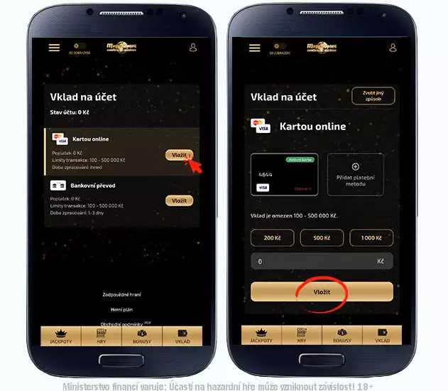 Magic Planet online casino platební metody - Vklad platební kartou
