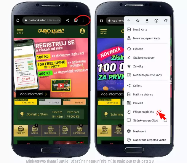 Casino Kartáč aplikace do Androidu