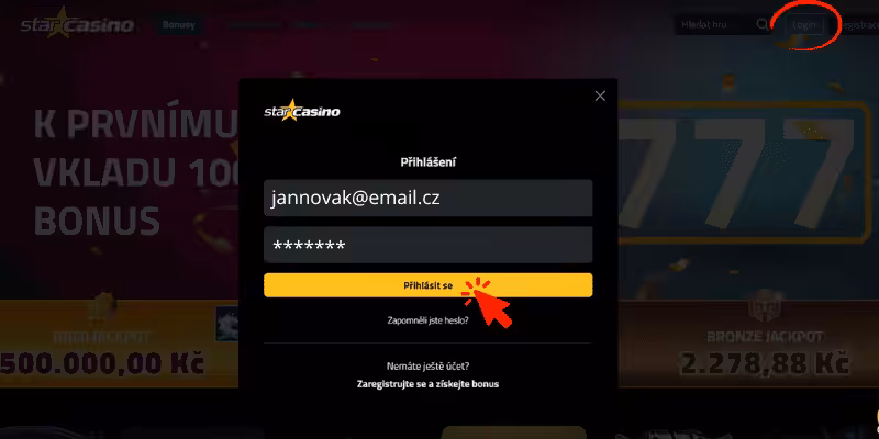 Star casino přihlášení z počítače