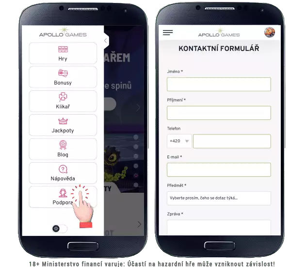 Apollo Games kontakt formulář