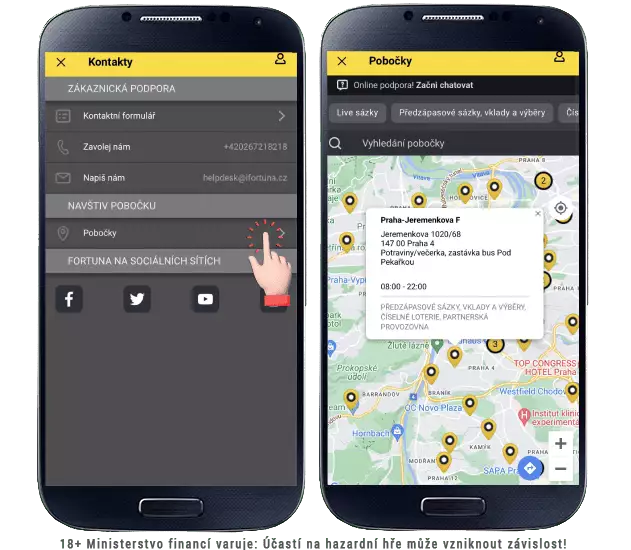 Fortuna kontakt na pobočce