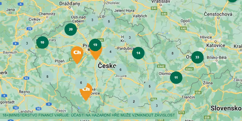 Chance pobočky mapa