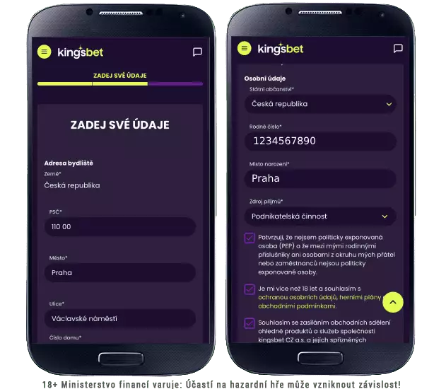 Kingsbet casino registrace osobní údaje