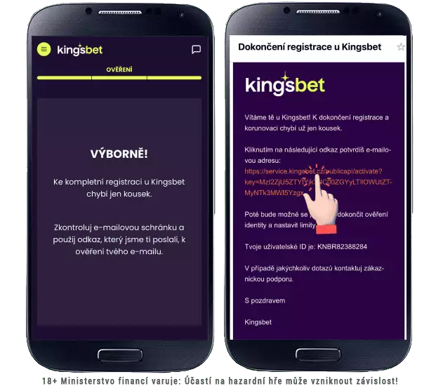 Kingsbet casino registrace ověření emailu