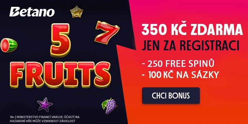 Betano casino bonusy za registraci 350 Kč