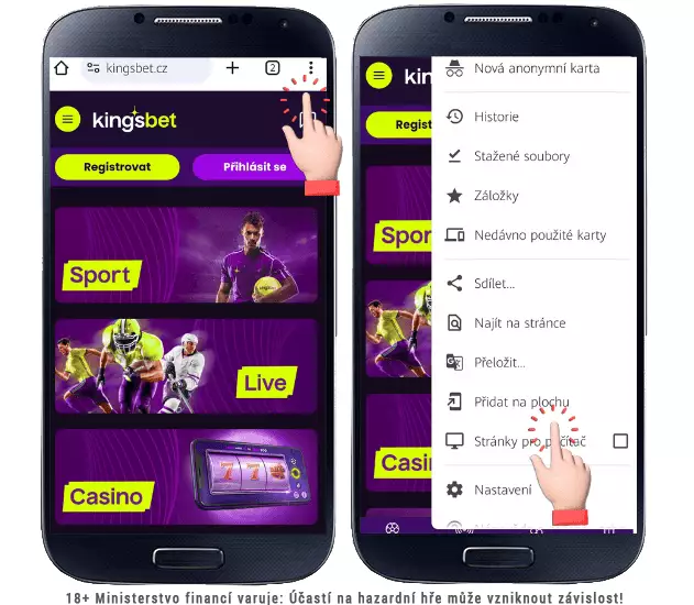 Kingsbet aplikace pro Android