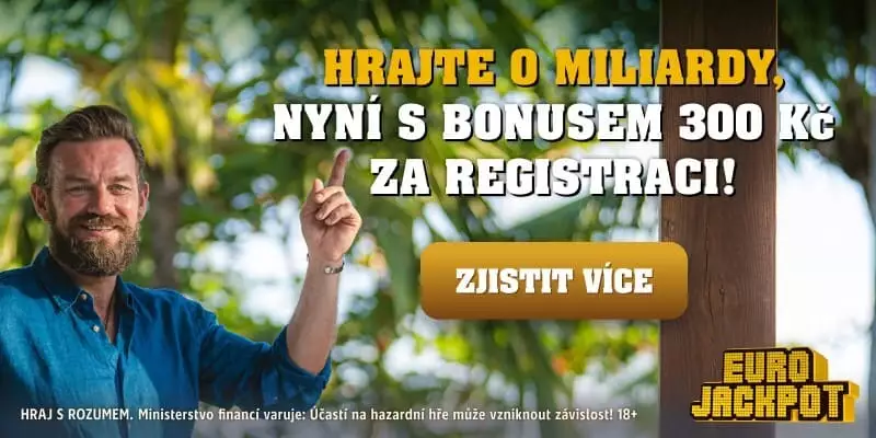 Sazka bonus za registraci loterie 300 Kč - Eurojackpot