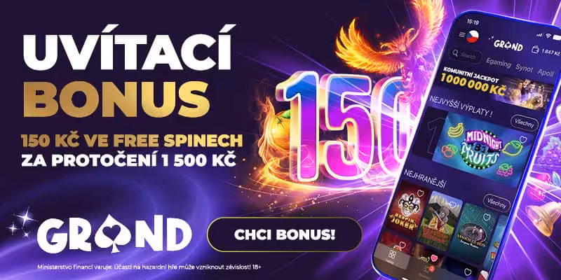150 Kč ve free spinech ZDE Jarní casino bonus v Grandwin - uvítací bonus 150 Kč ve free spinech