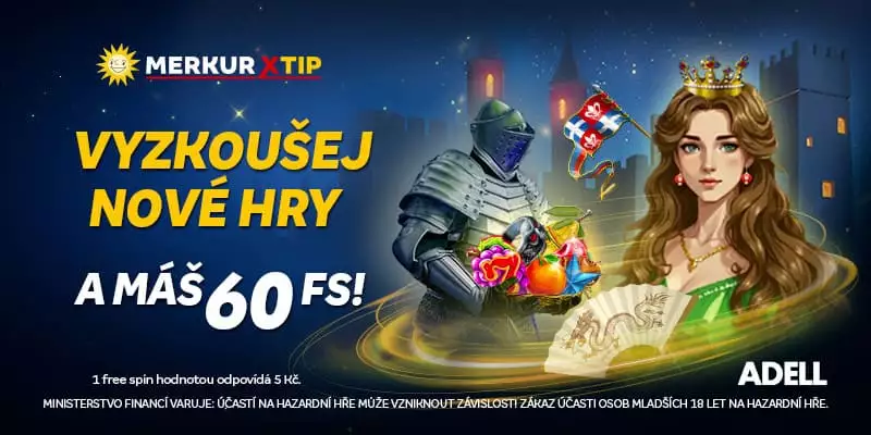 MerkurXtip free spiny ZDE MerkurXtip 60 free spinů po 5 Kč Adell