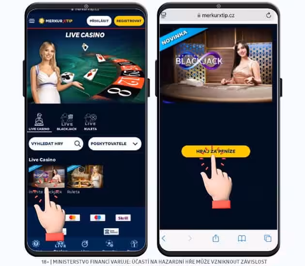 MerkurXtip live casino - blackjack
