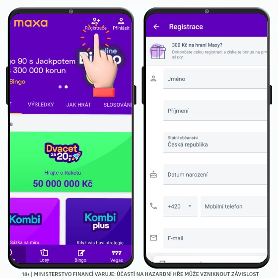 Maxa registrace