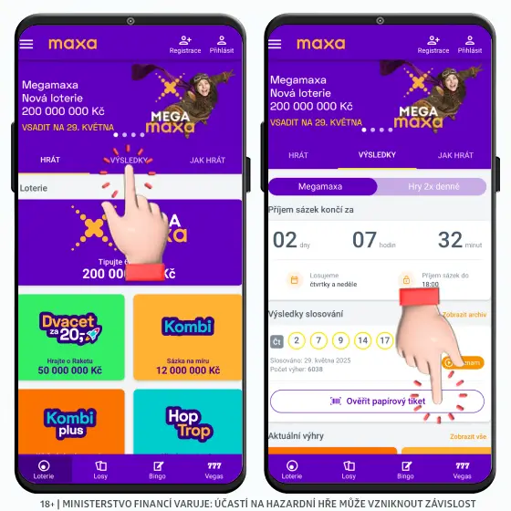 Megamaxa výsledky kontrola tiketu 