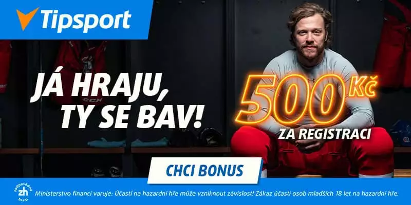 Tipsport bonus 500 Kč za registraci