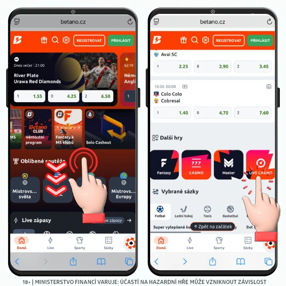 Betano kde najít live casino