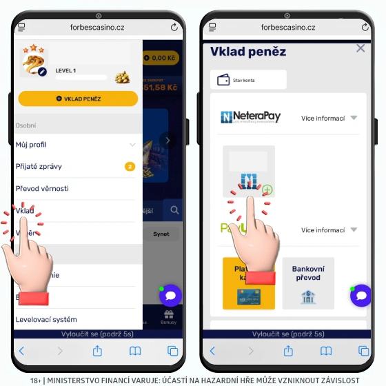 Neterapay Forbes SMS vklad