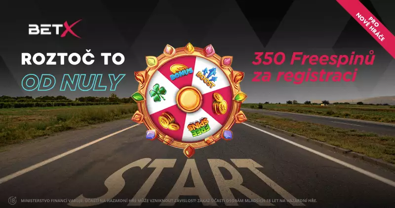 BETX - 350 free spinů za registraci